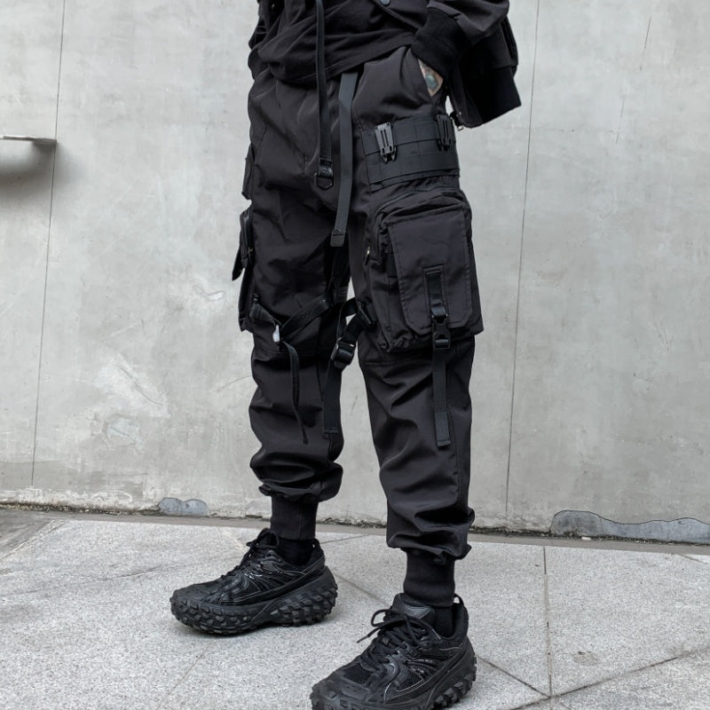 Functional Leggings Casual Pants Overalls Men - Black / M