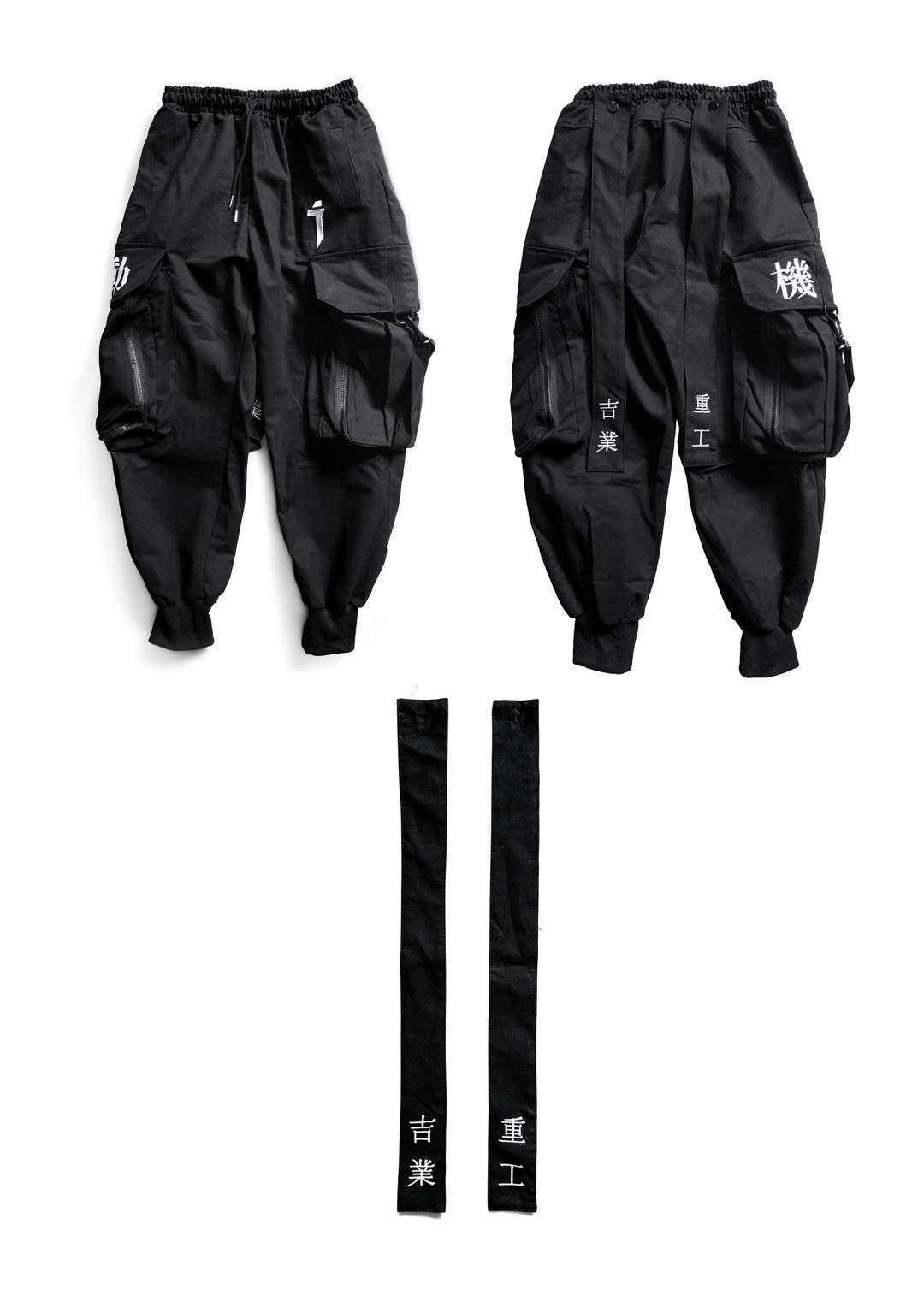 Head Functional Wind Tooling Casual Hip-Hop Nine-Point Pants