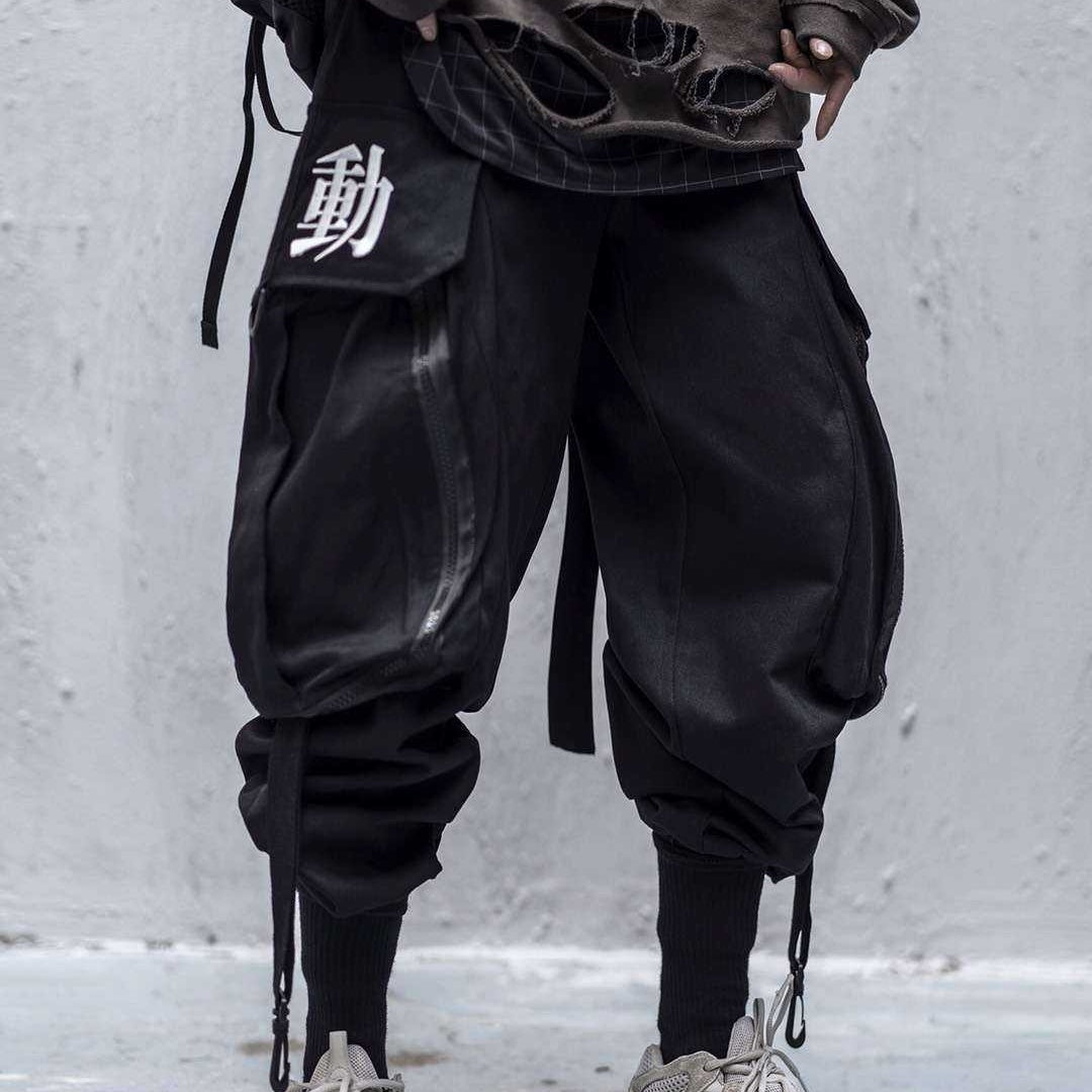 Head Functional Wind Tooling Casual Hip-Hop Nine-Point Pants