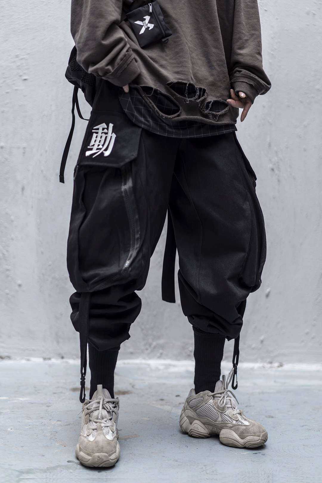 Head Functional Wind Tooling Casual Hip-Hop Nine-Point Pants