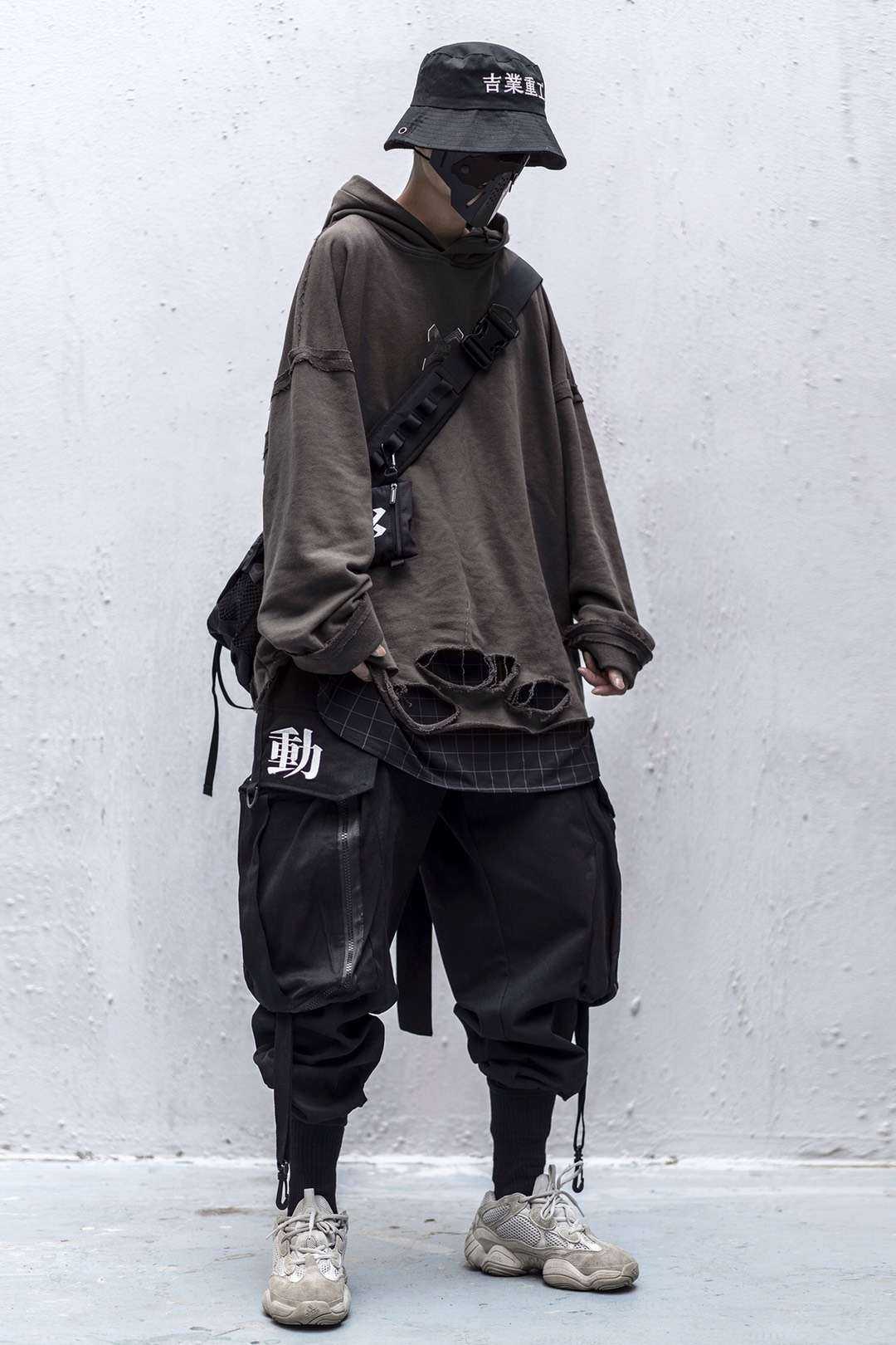 Head Functional Wind Tooling Casual Hip-Hop Nine-Point Pants