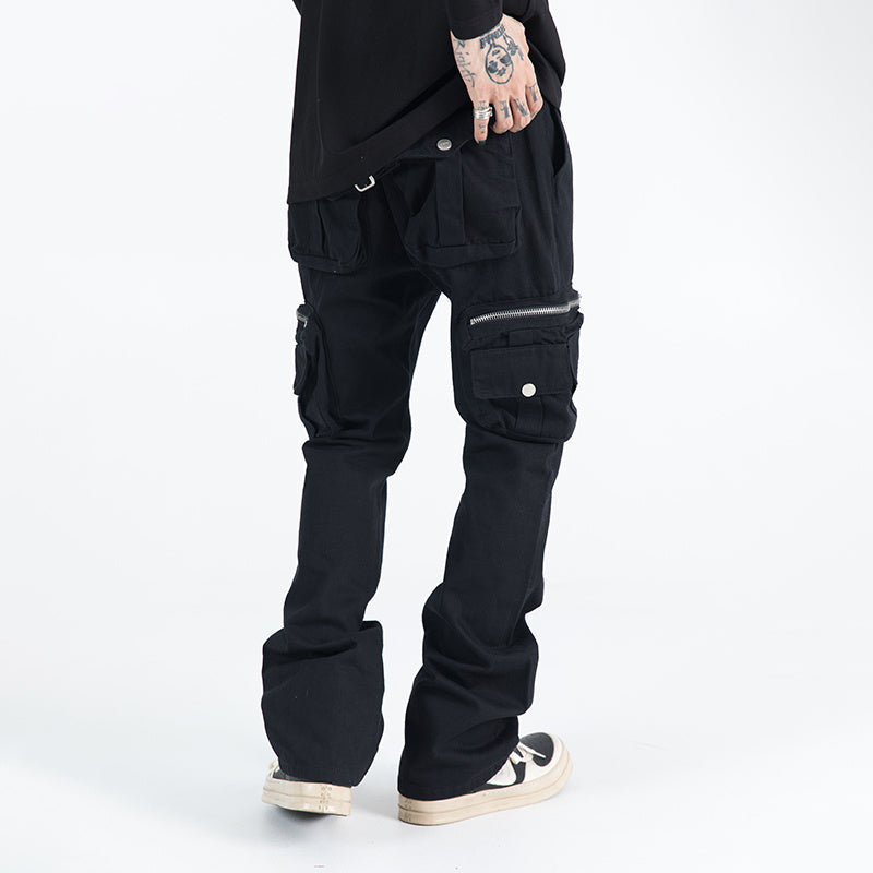 Multi-pocket Double Zipper Pocket Overalls Men’s Slim High Street