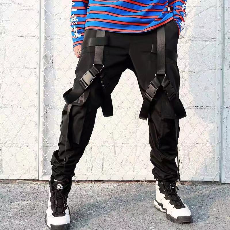 Guochao Functional Wind Streamer Overalls Men’s Trousers Tide Brand