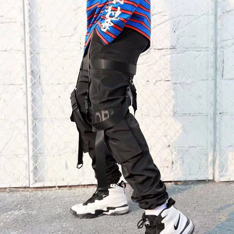 Guochao Functional Wind Streamer Overalls Men’s Trousers Tide Brand