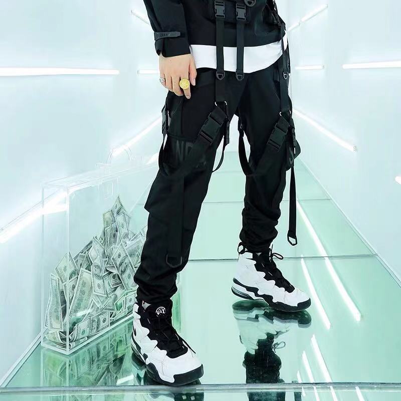 Guochao Functional Wind Streamer Overalls Men’s Trousers Tide Brand