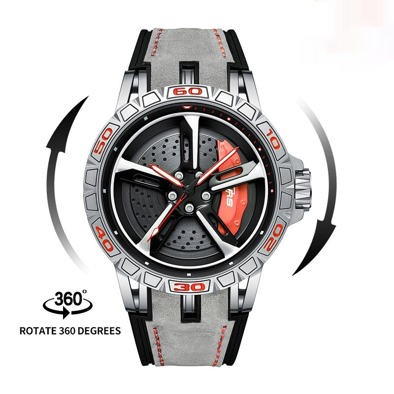 Black Face Tape Rotating Luminous Steel Dominator - Steel Case Red Calipers