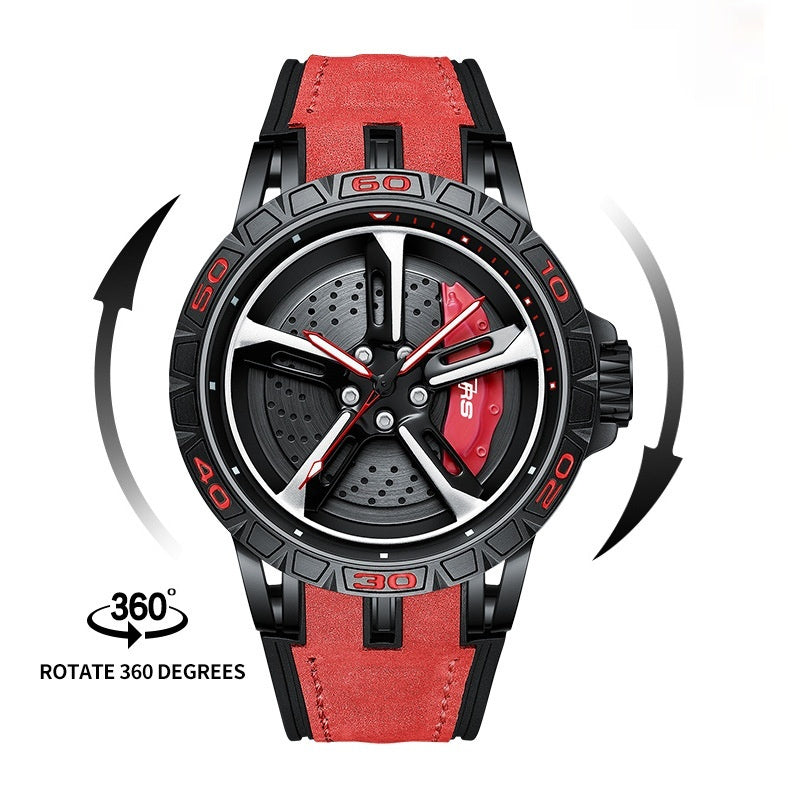 Black Face Tape Rotating Luminous Steel Dominator - Black Shell Red Caliper