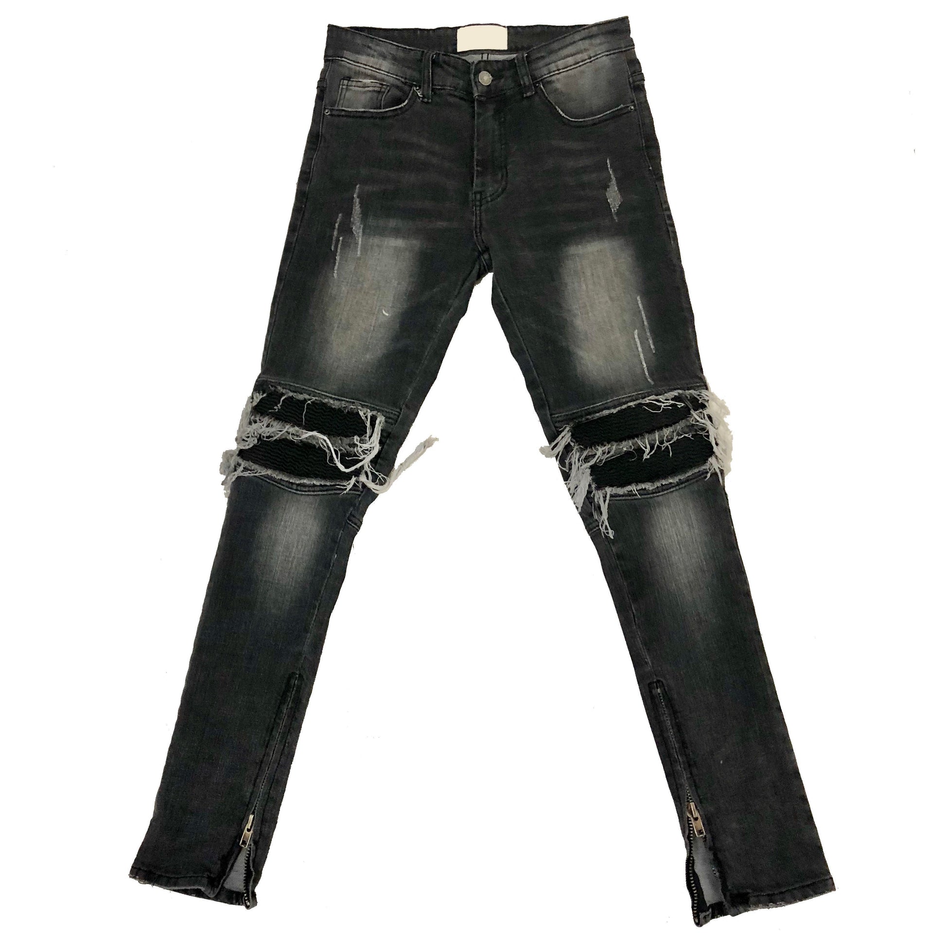 Black jeans with zipper - Black / 32 yards
