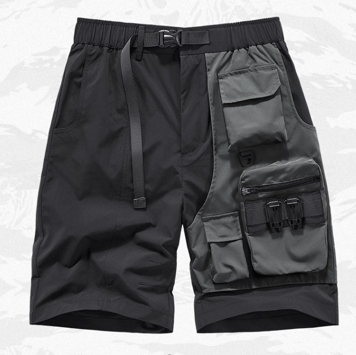 Patchwork Color Contrast And Multiple Pockets For Casual Use - Black / M