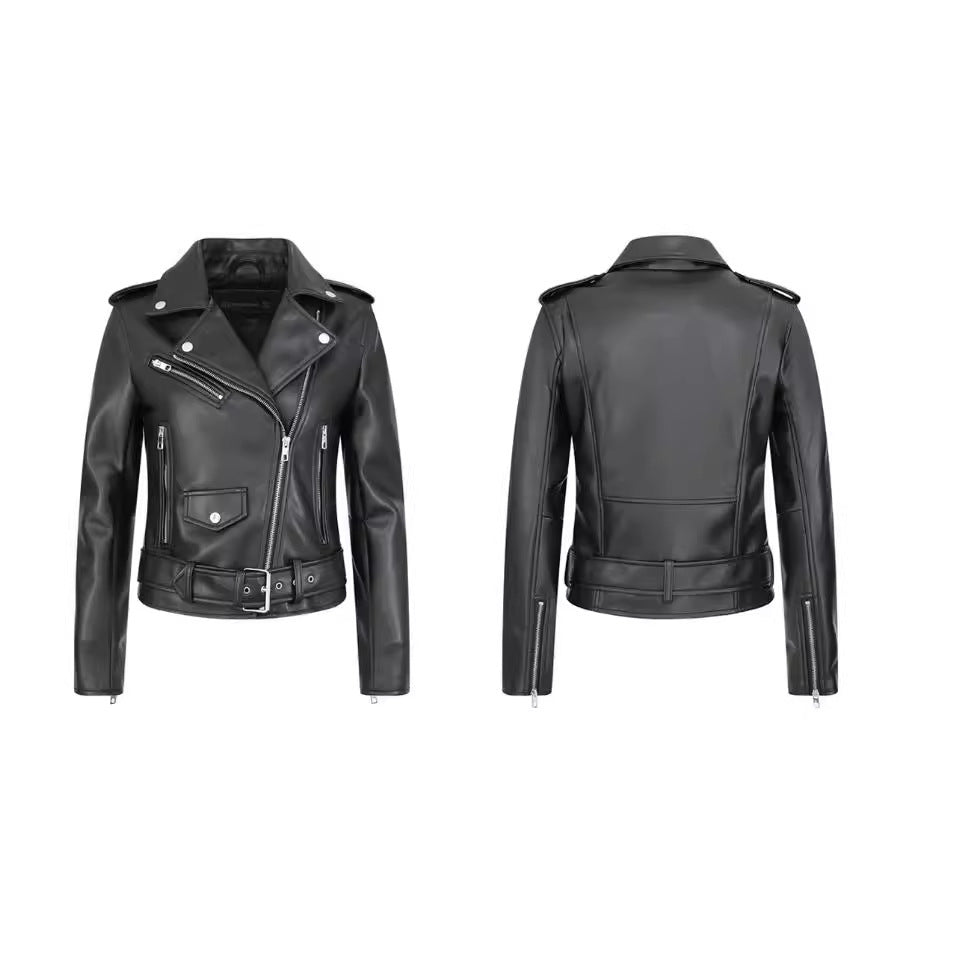 Women’s Faux Leather Retro Biker’s Leather Coat