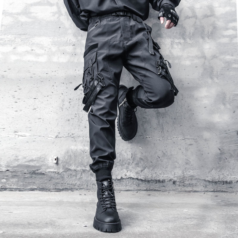 En’s Spring Tactical Functional Wind Ribbon Paratrooper Pants