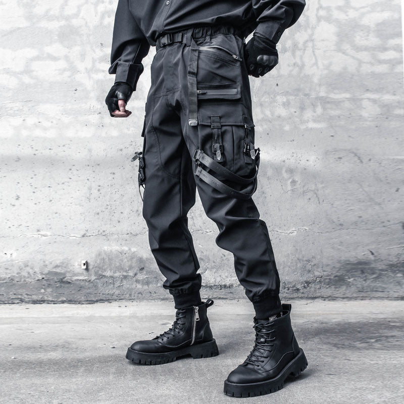 En’s Spring Tactical Functional Wind Ribbon Paratrooper Pants