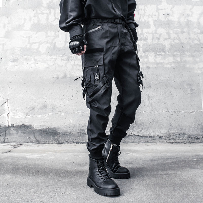 En’s Spring Tactical Functional Wind Ribbon Paratrooper Pants
