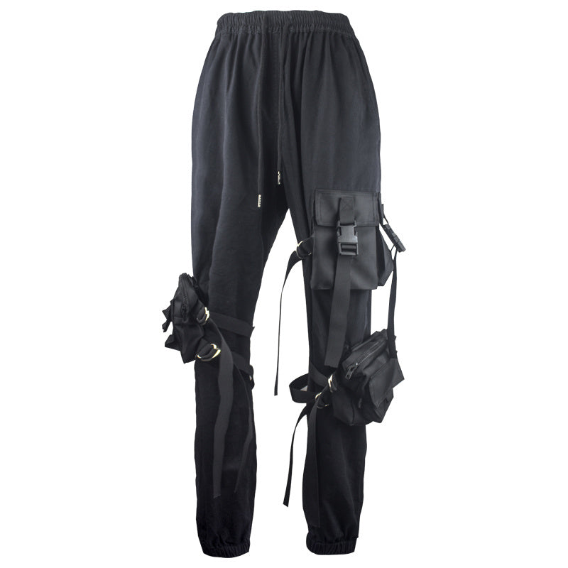 Loose Plus Size Tactical Multi-pocket Trousers - Black / M