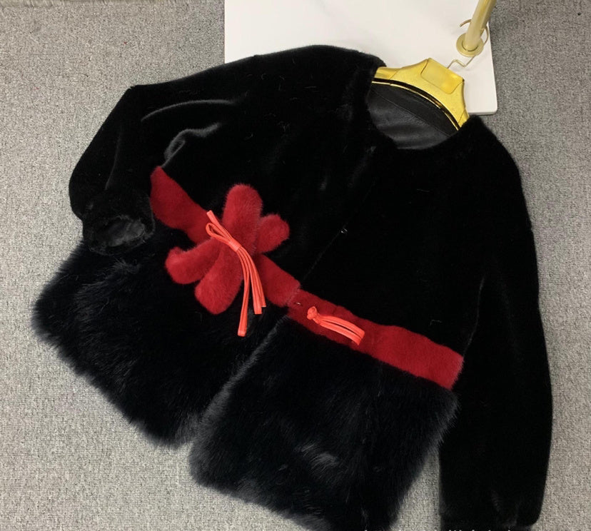 Faux Fur Coat Classic Style Slimming All-matching Western Style - Black / Small Size