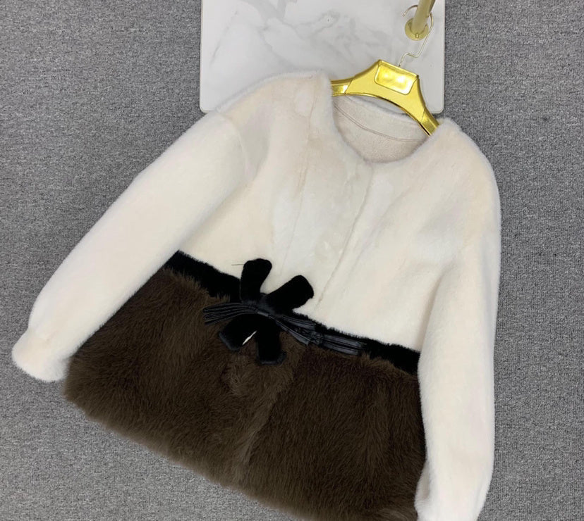 Faux Fur Coat Classic Style Slimming All-matching Western Style - White / Small Size