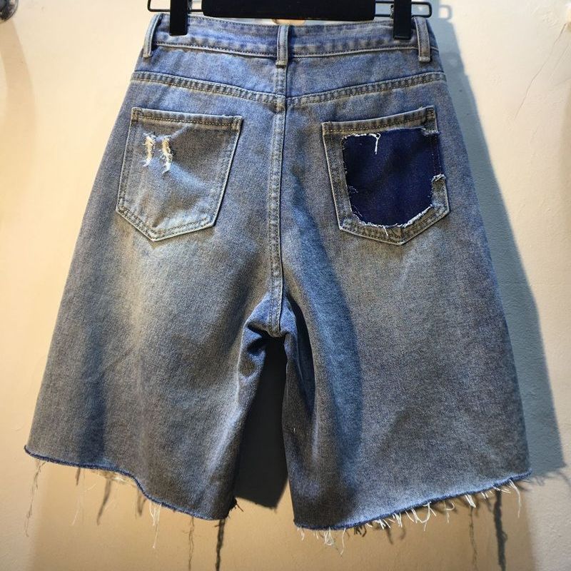 Blue Denim High Waist Pants Luxury Clothing For Women
