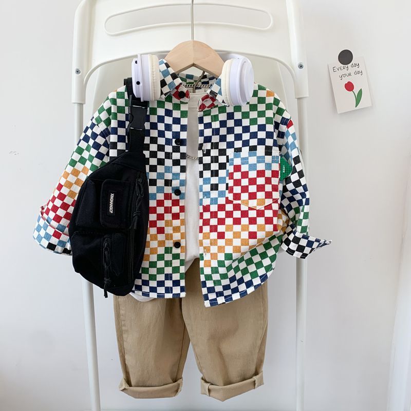 Children’s Korean-style Mosaic Casual Jacket