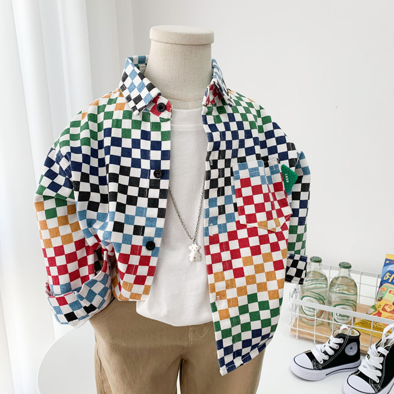 Children’s Korean-style Mosaic Casual Jacket