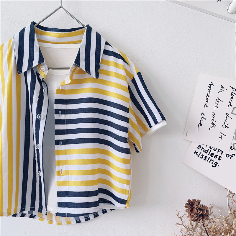 Boys’ Summer Children’S Short-Sleeved Shirts And Children’S Tops