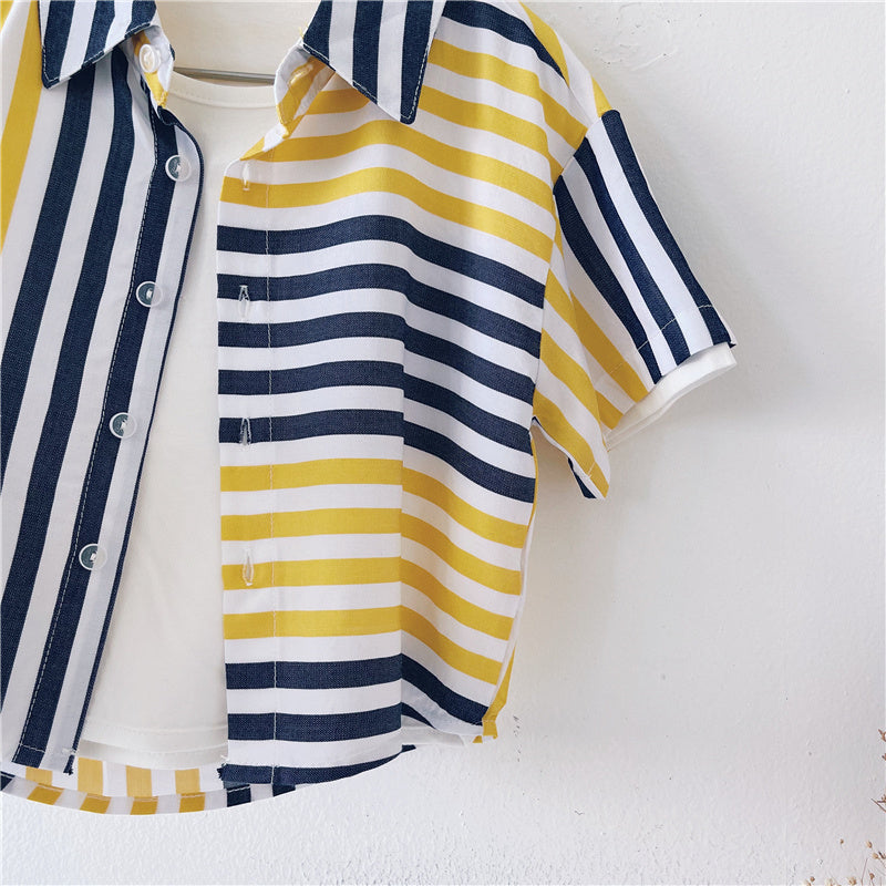Boys’ Summer Children’S Short-Sleeved Shirts And Children’S Tops
