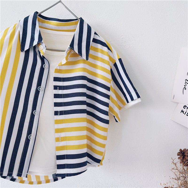 Boys’ Summer Children’S Short-Sleeved Shirts And Children’S Tops
