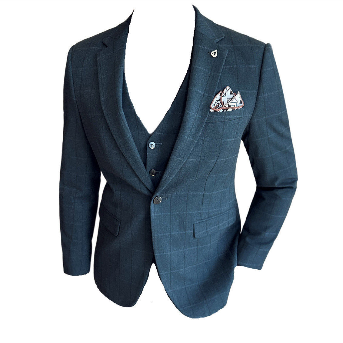 Boy’s Yarn-dyed Fabric Suit Set Three-piece Set Groom Groomsman Dress