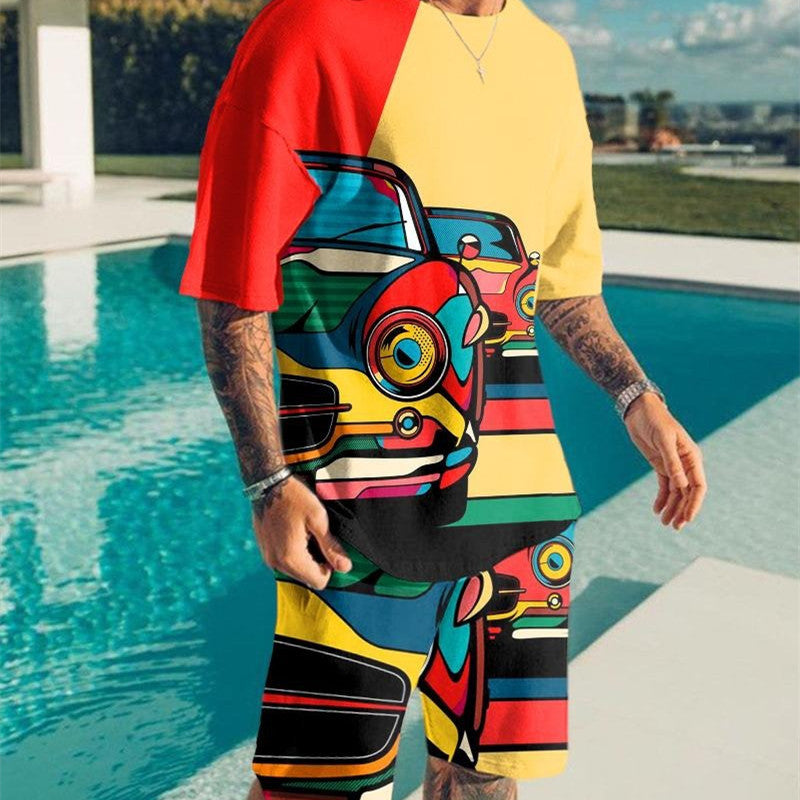 Sleeved Shorts Sports Casual Men’s Suit
