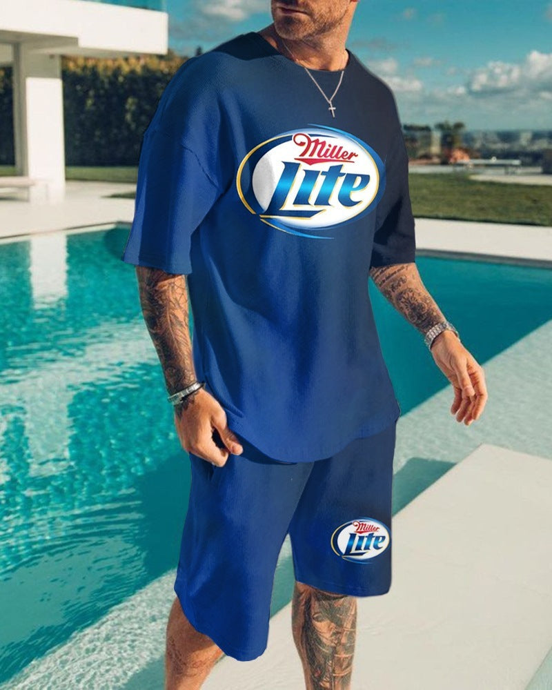 Sleeved Shorts Sports Casual Men’s Suit
