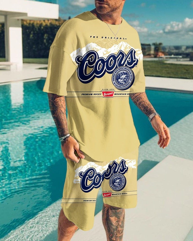Sleeved Shorts Sports Casual Men’s Suit