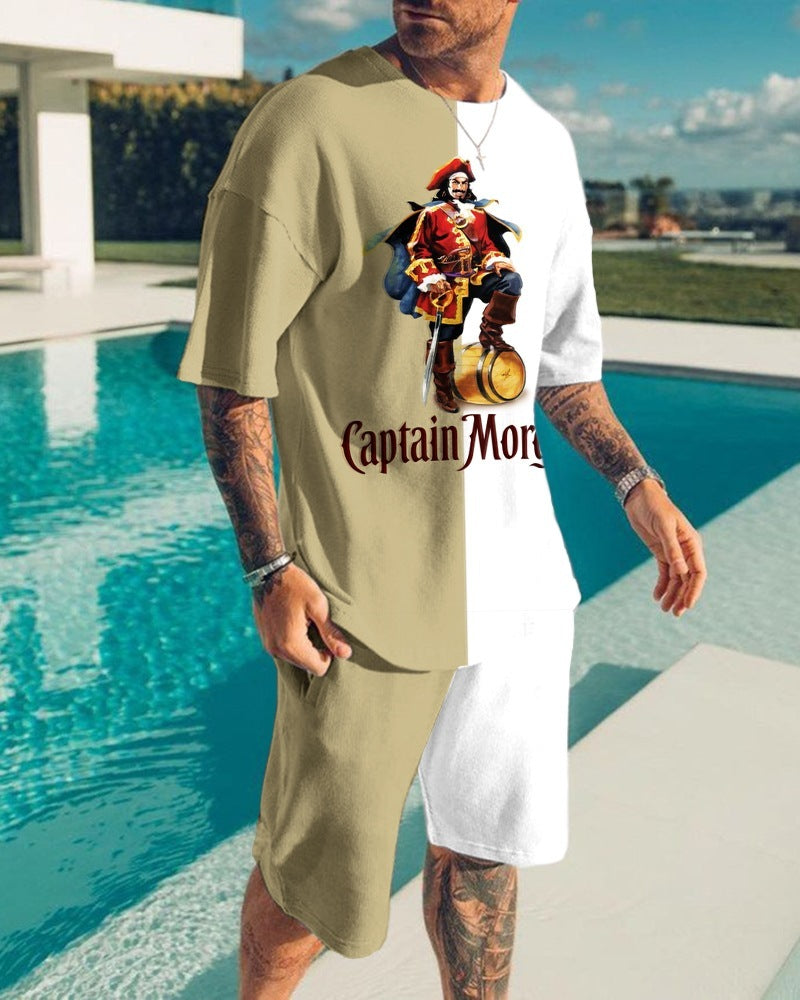 Sleeved Shorts Sports Casual Men’s Suit