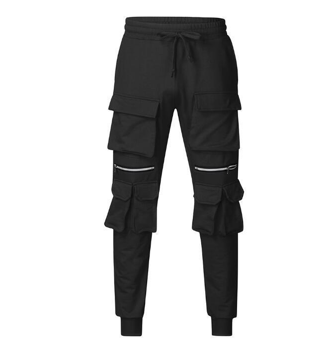 Brother fitness slim fashion casual sports trousers trend - Black / 3XL