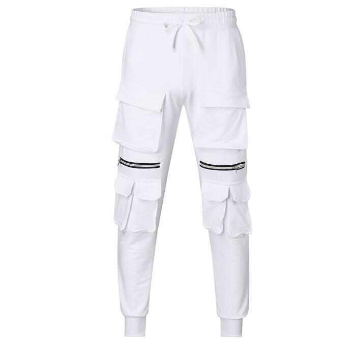 Brother fitness slim fashion casual sports trousers trend - White / XL