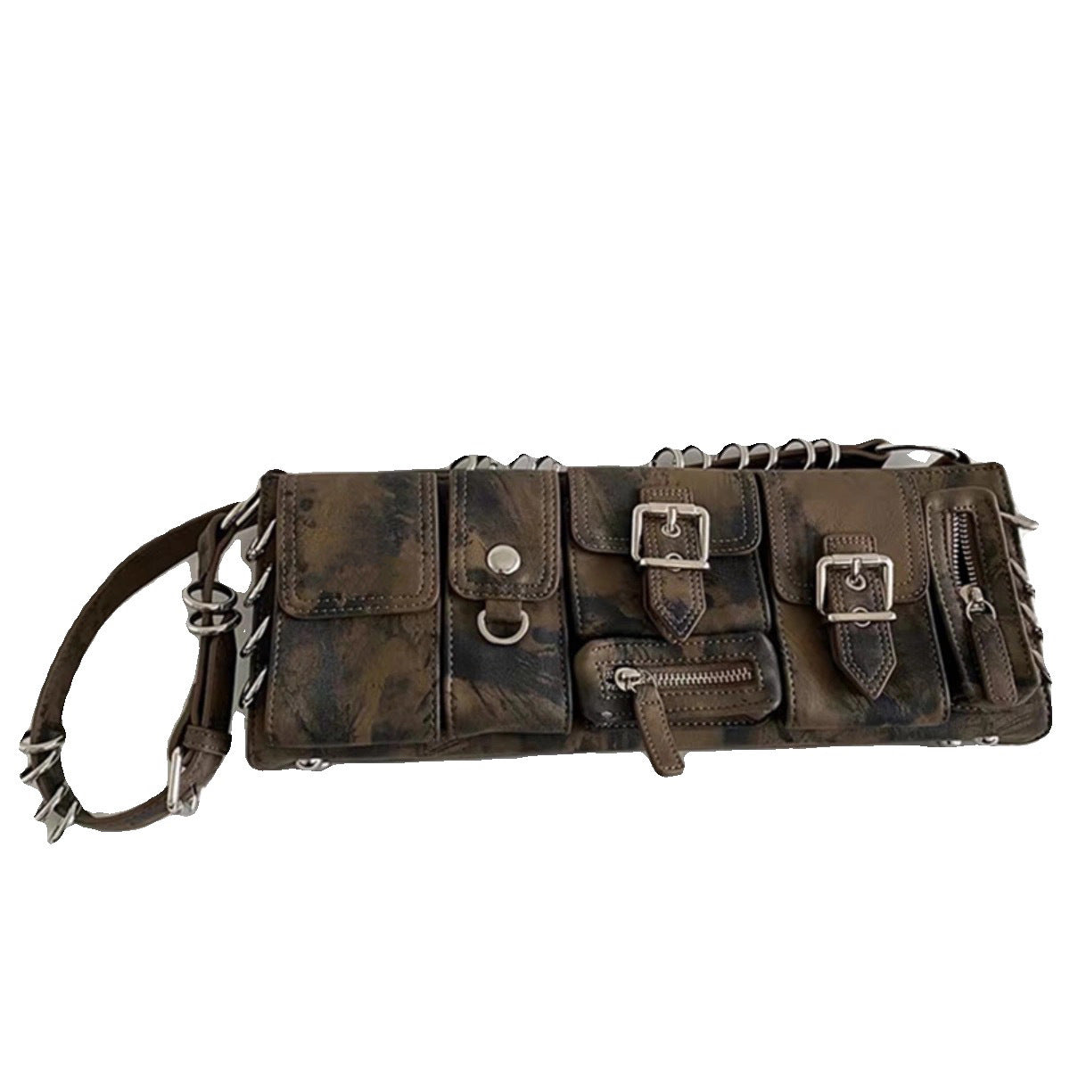 Brown Black PU Bag Global Luxury Fashion Brand