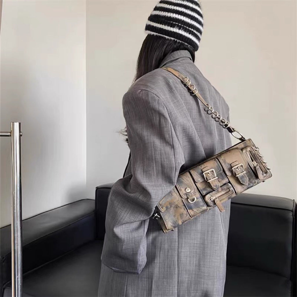 Brown Black PU Bag Global Luxury Fashion Brand