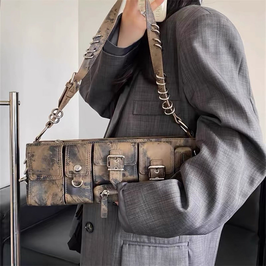 Brown Black PU Bag Global Luxury Fashion Brand