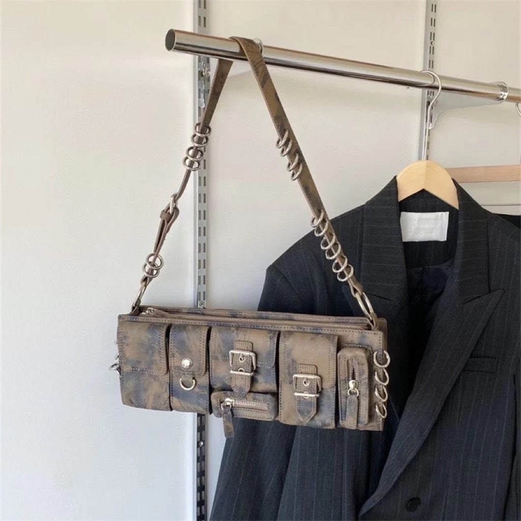 Brown Black PU Bag Global Luxury Fashion Brand