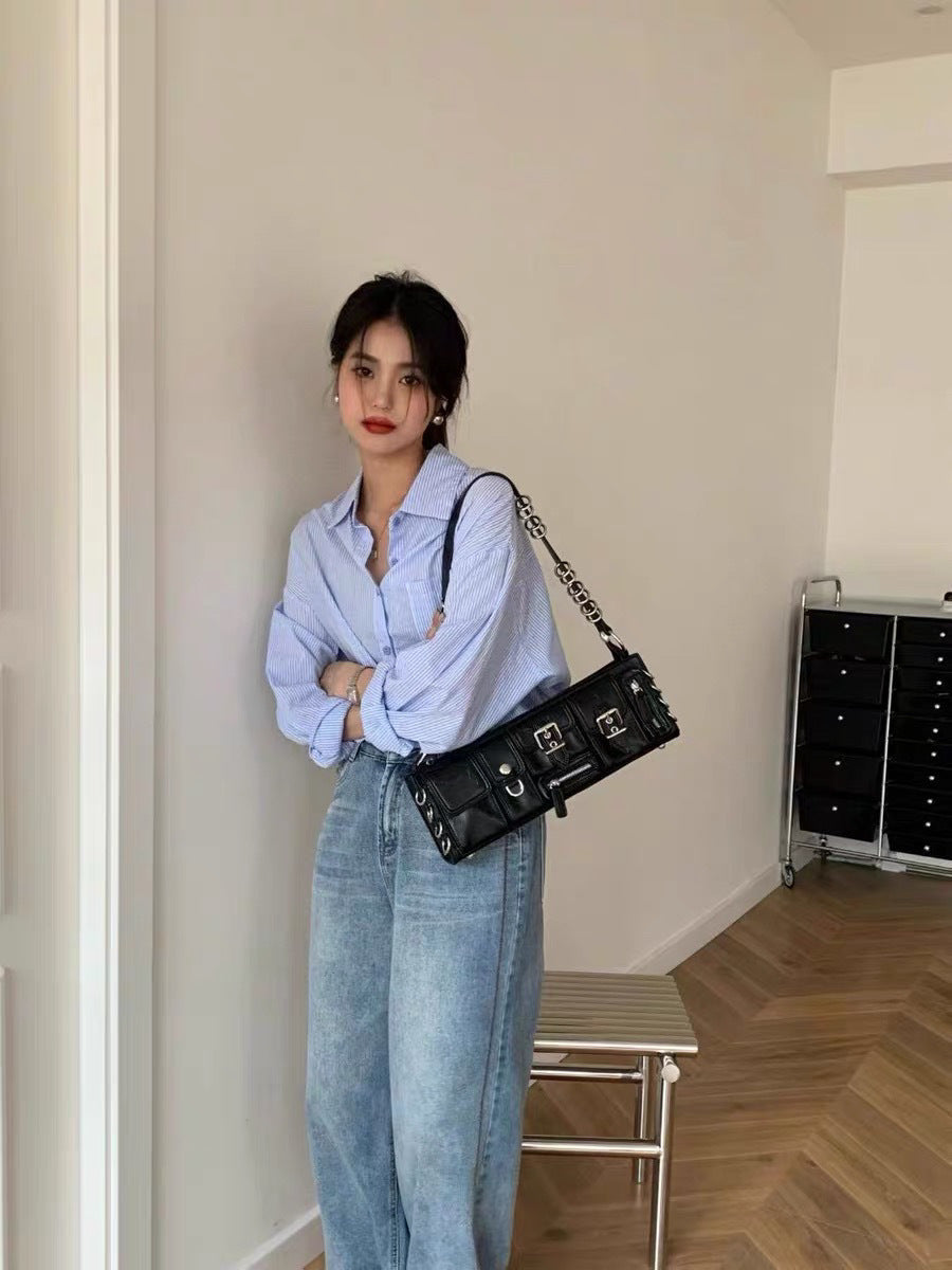 Brown Black PU Bag Global Luxury Fashion Brand