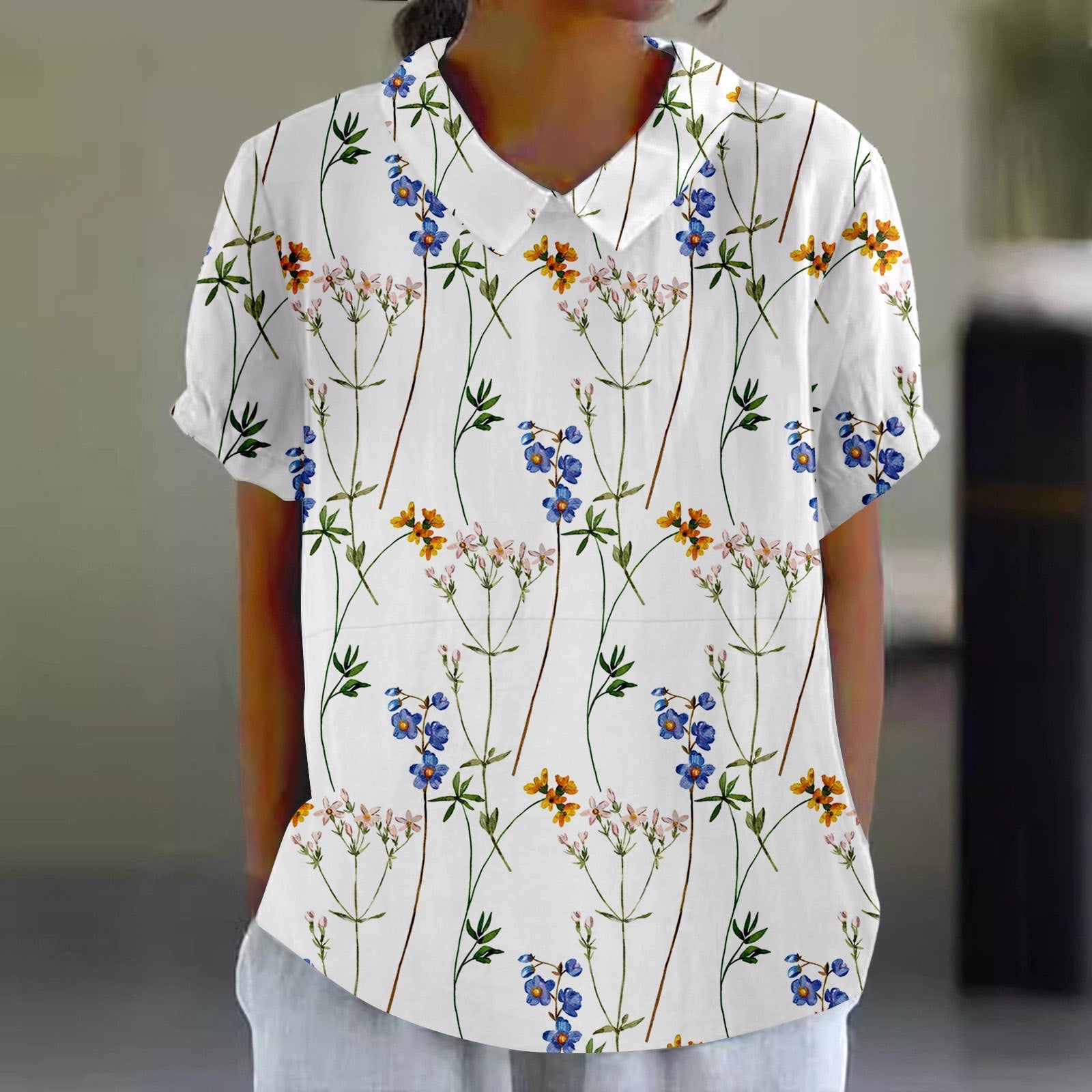 Shirt Women’s Short Sleeve Creative Retro Short Sleeve T-shirt