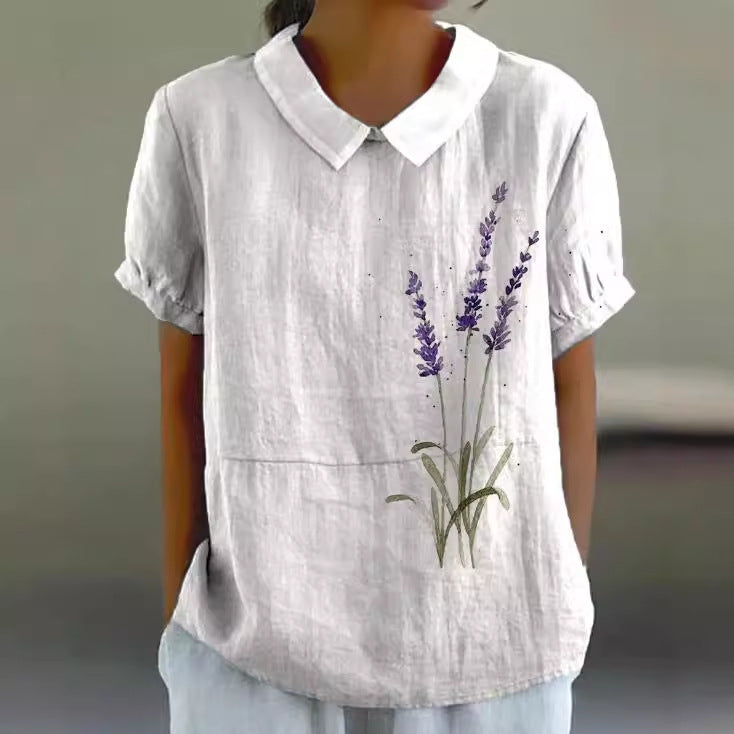 Shirt Women’s Short Sleeve Creative Retro Short Sleeve T-shirt