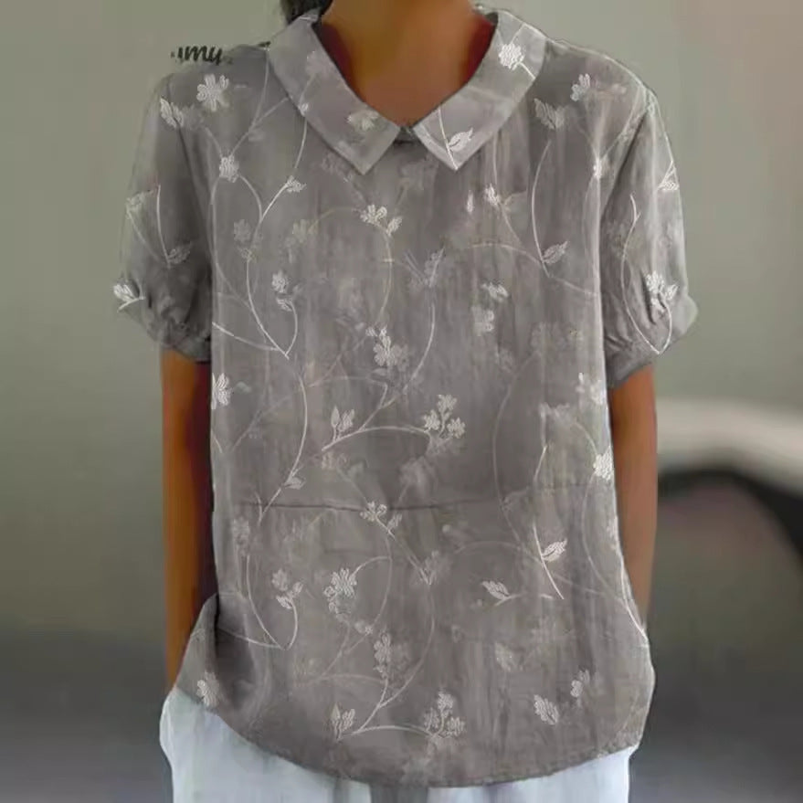 Shirt Women’s Short Sleeve Creative Retro Short Sleeve T-shirt