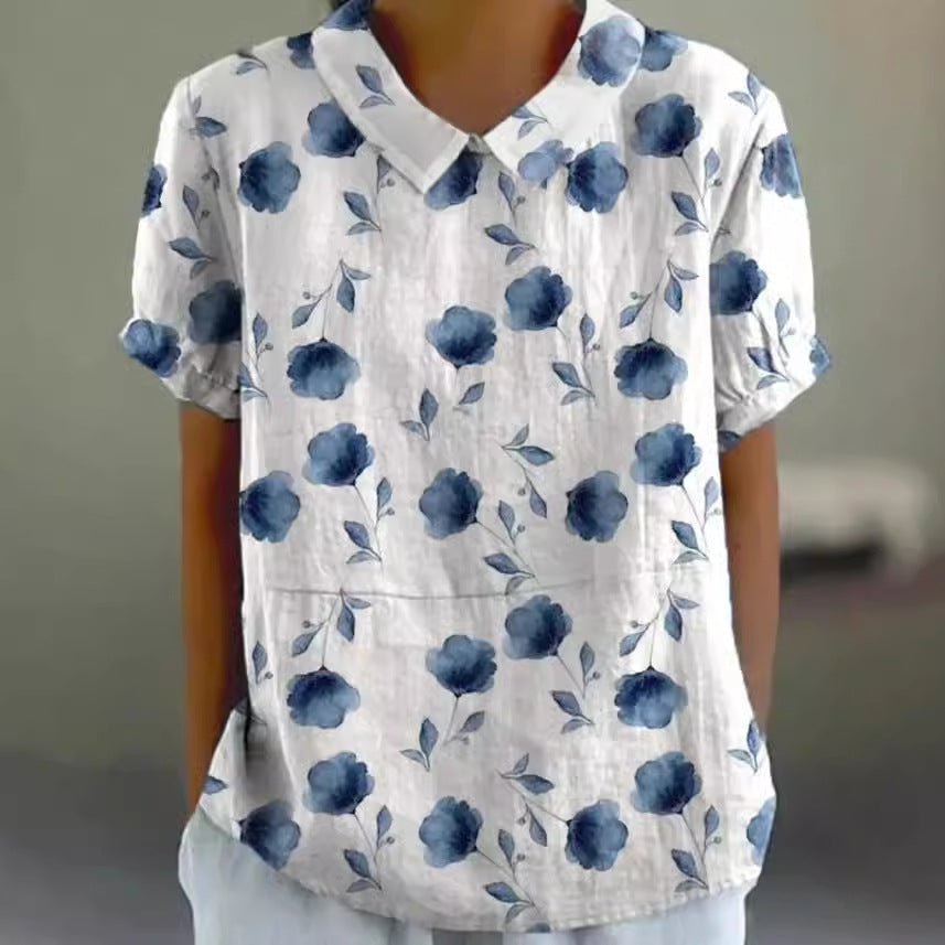 Shirt Women’s Short Sleeve Creative Retro Short Sleeve T-shirt