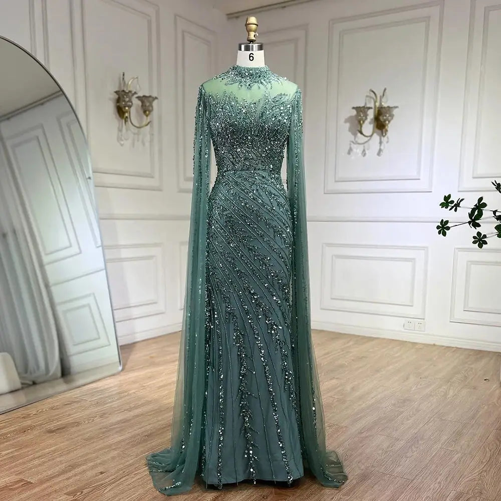 Elegant Flying Sleeves High-end Elegant Fishtail Banquet Host Dress