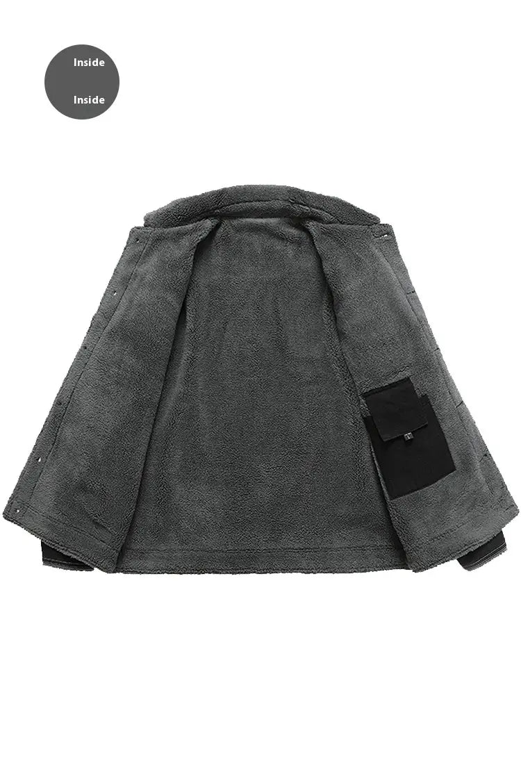 Denim Coat Fleece-lined Men Fashion Brands Jacket