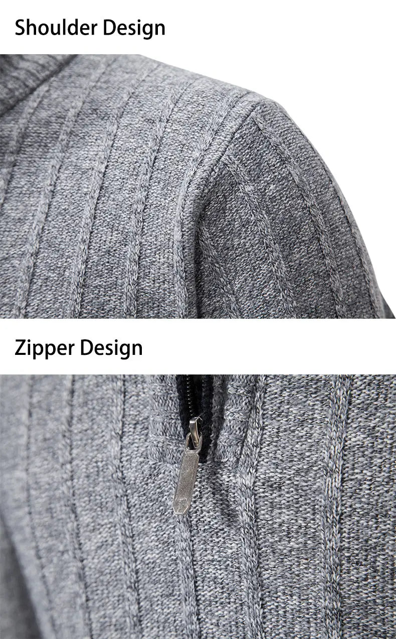 Men’s Half Zipped Stand Collar Pullover Fleece Sweater
