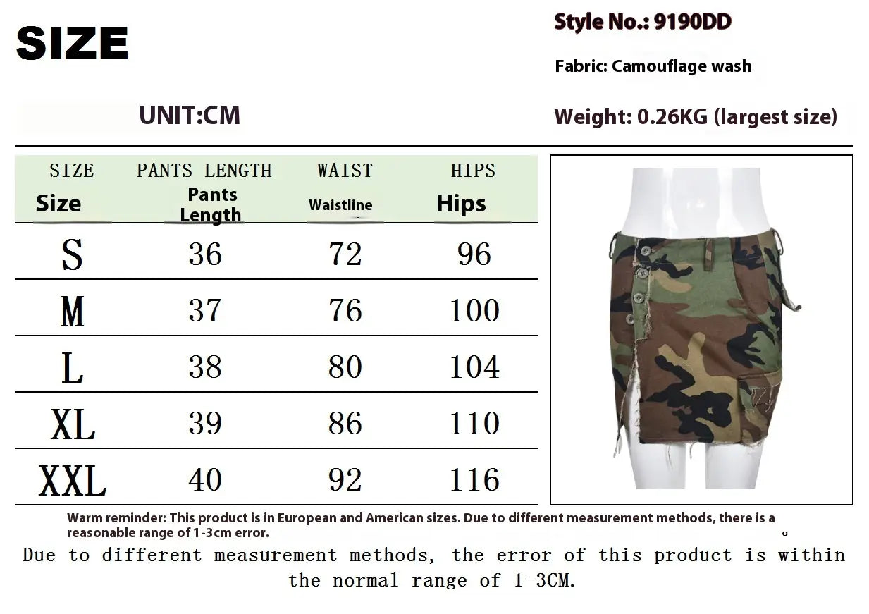 Autumn New Fashion Full Open Skirt Skirt Camouflage Skirt