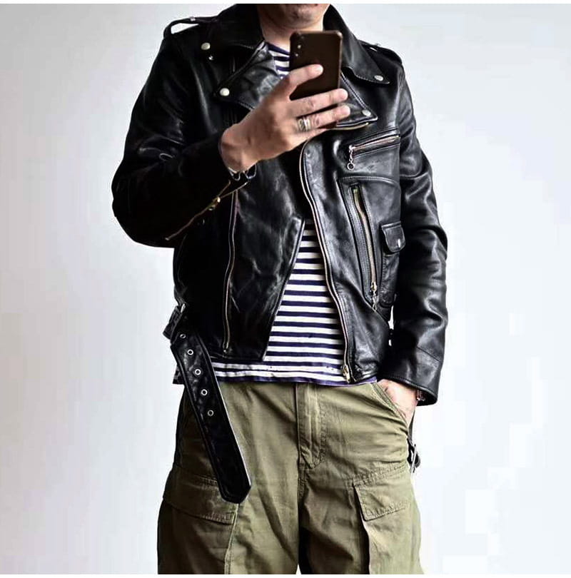 Men’s Horse Leather Motorcycle Riding Motorcycle Clothing