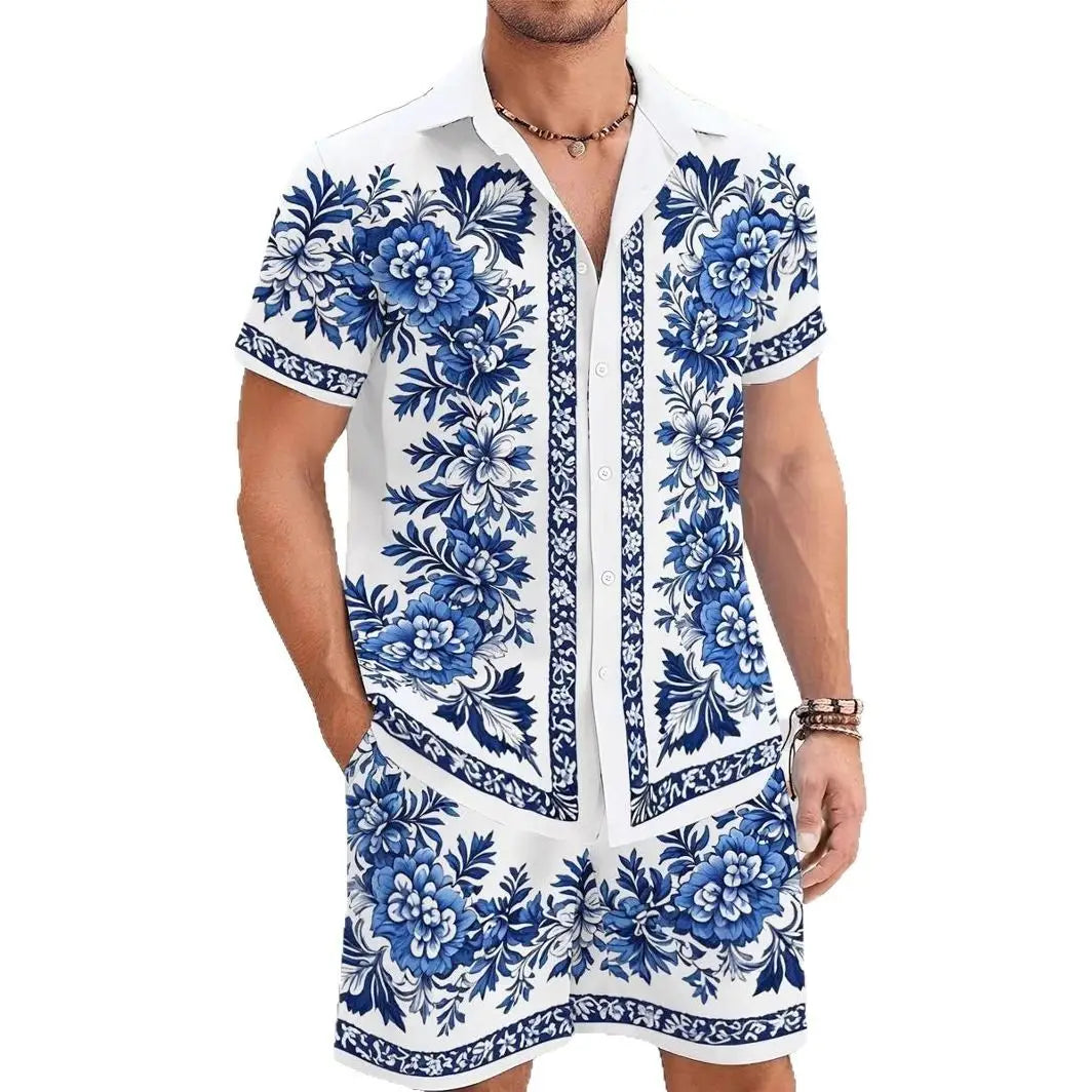 Retro Flower Pattern 3D Digital Printing Suit