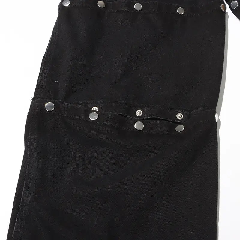 New Detachable Multi-button Design Irregular High Waist Jeans