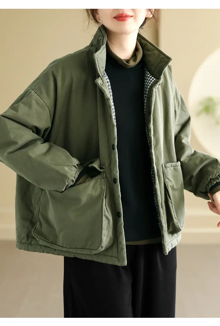 Women’s Thickening Plus Size-pocket Loose And Warm Cotton-padded Jacket